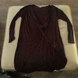 Women’s long sleeve black shirt: high low shirt